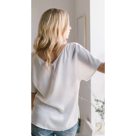 Ravella White Verona Reversible Silk Blouse - Picture 6 of 10